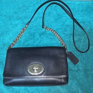 Coach Cross Town polished leather crossbody.